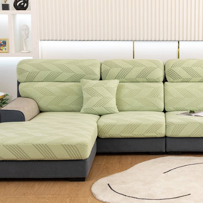 Copridivano elasticizzato ChevronEase Jacquard – Protezione completa antigraffio per animali domestici