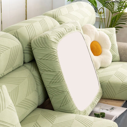 Copridivano elasticizzato ChevronEase Jacquard – Protezione completa antigraffio per animali domestici