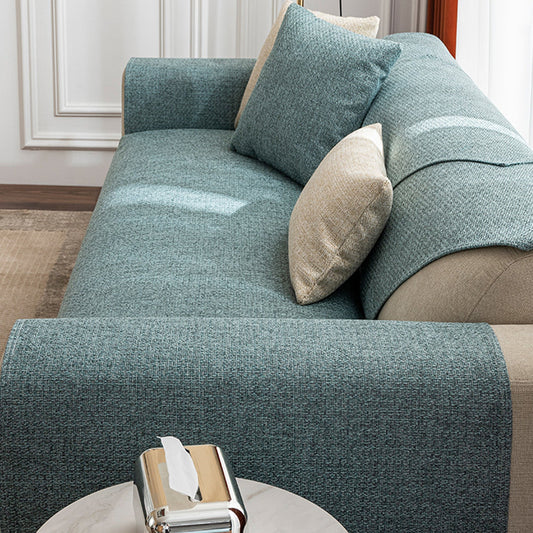 Elegante fodera antiscivolo per divano in finto lino intrecciato