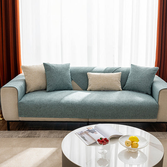 Elegante fodera antiscivolo per divano in finto lino intrecciato