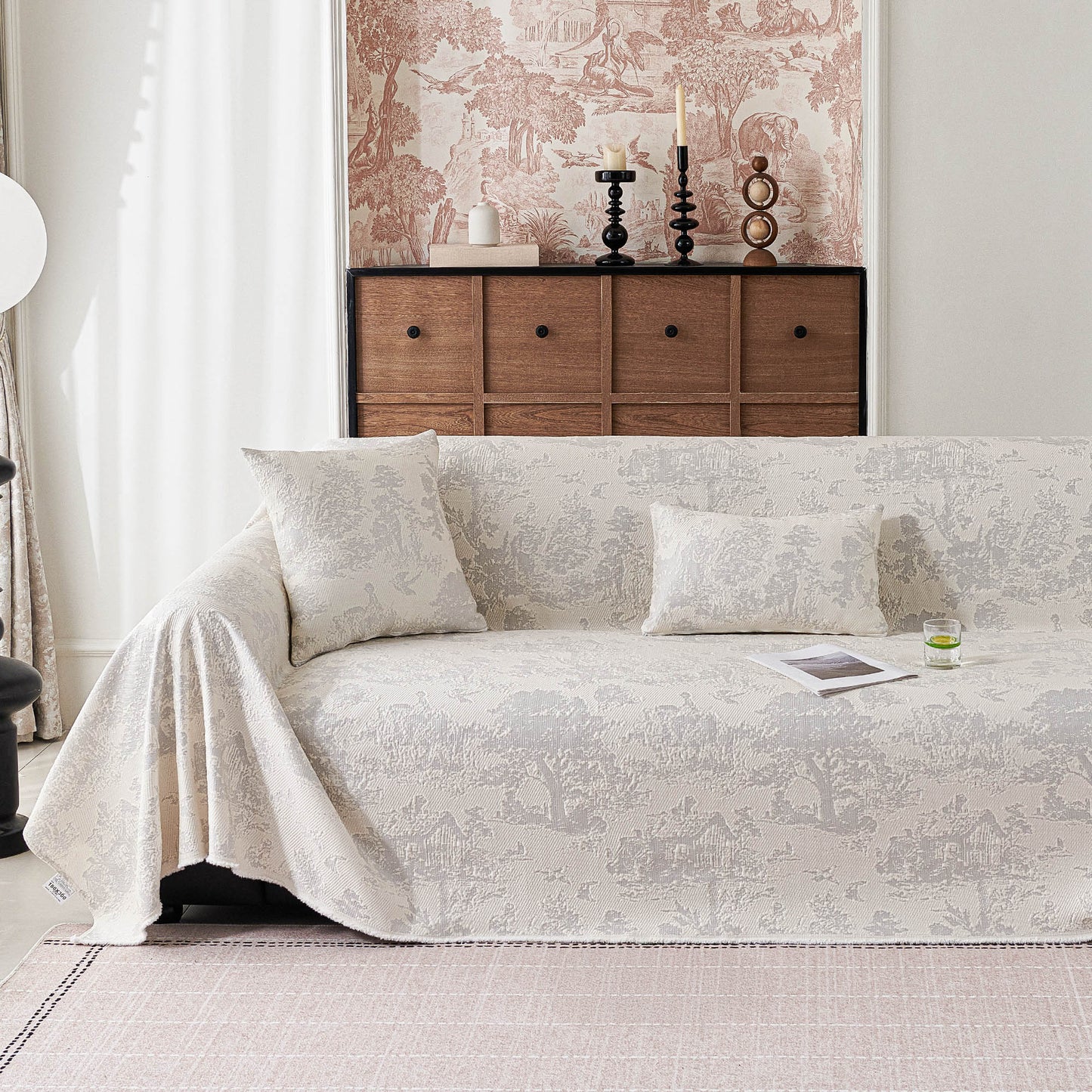 Copridivano multiuso, impermeabile, facile da pulire, con motivo floreale pastello, elegante e traspirante, per un accogliente miglioramento della casa