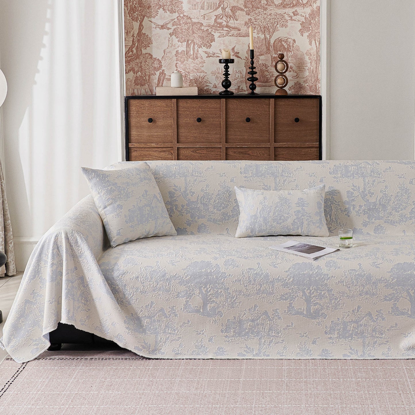 Copridivano multiuso, impermeabile, facile da pulire, con motivo floreale pastello, elegante e traspirante, per un accogliente miglioramento della casa