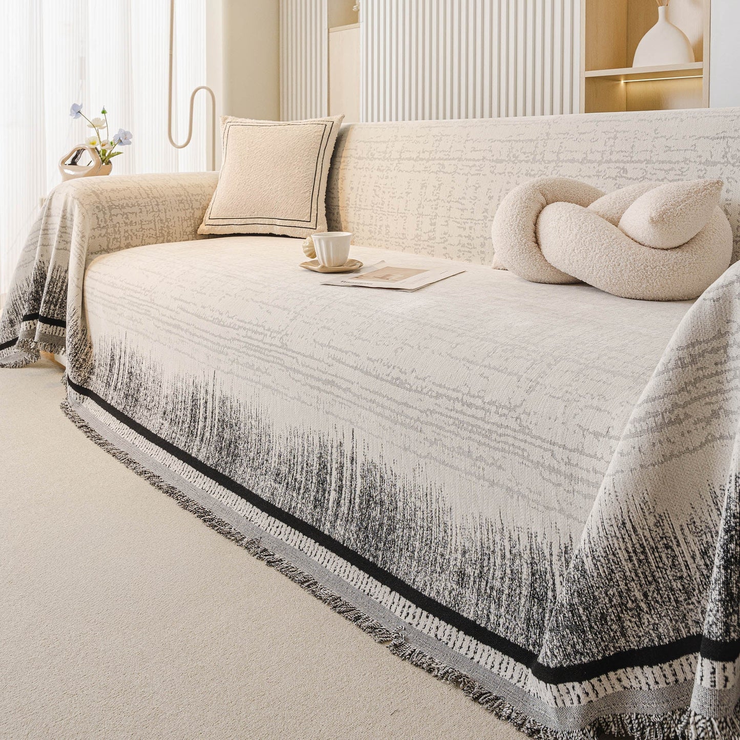 Elegante velo minimalista, morbida fodera per divano traspirante, elegante protezione per divano per una casa moderna e accogliente, facile da pulire