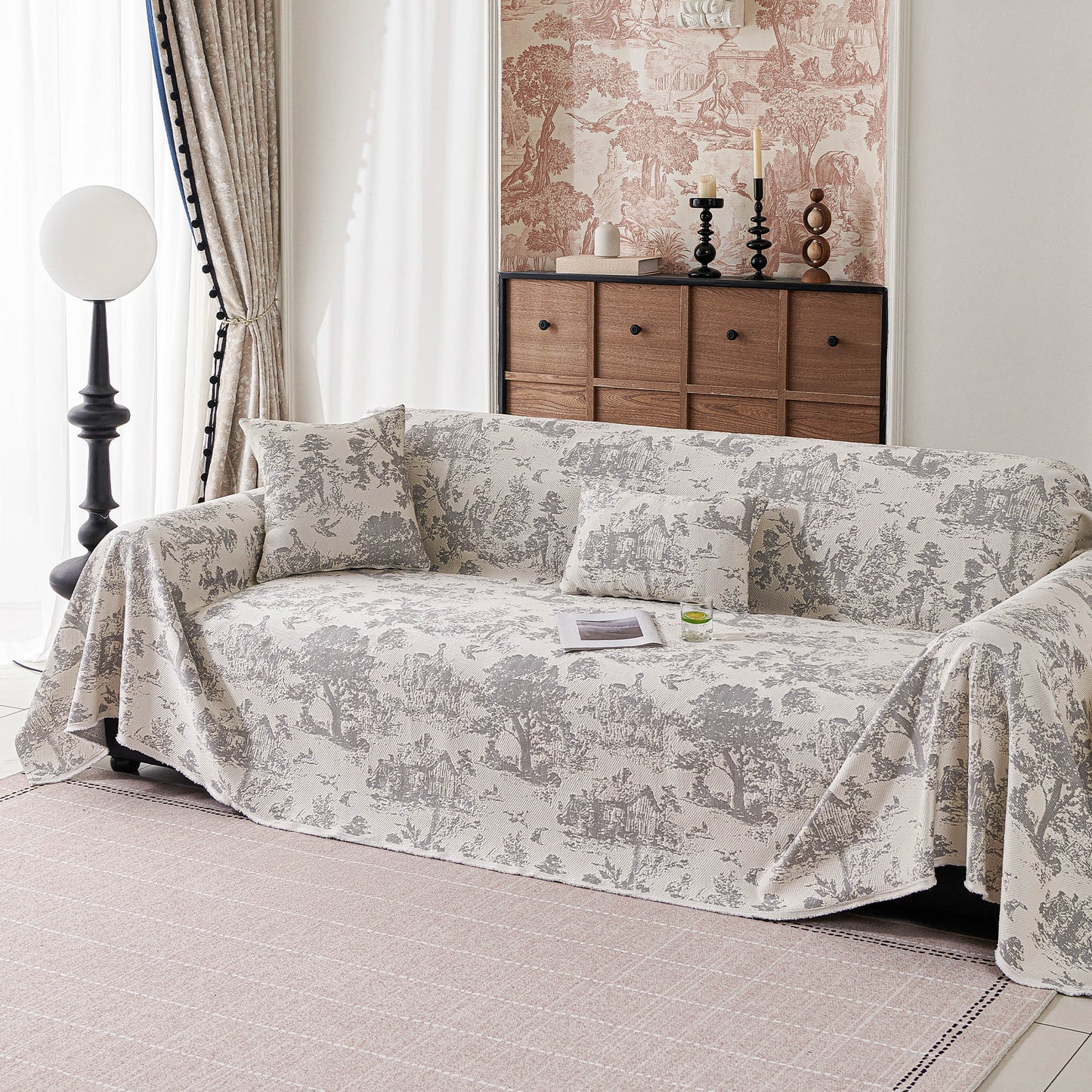 Copridivano multiuso, impermeabile, facile da pulire, con motivo floreale pastello, elegante e traspirante, per un accogliente miglioramento della casa