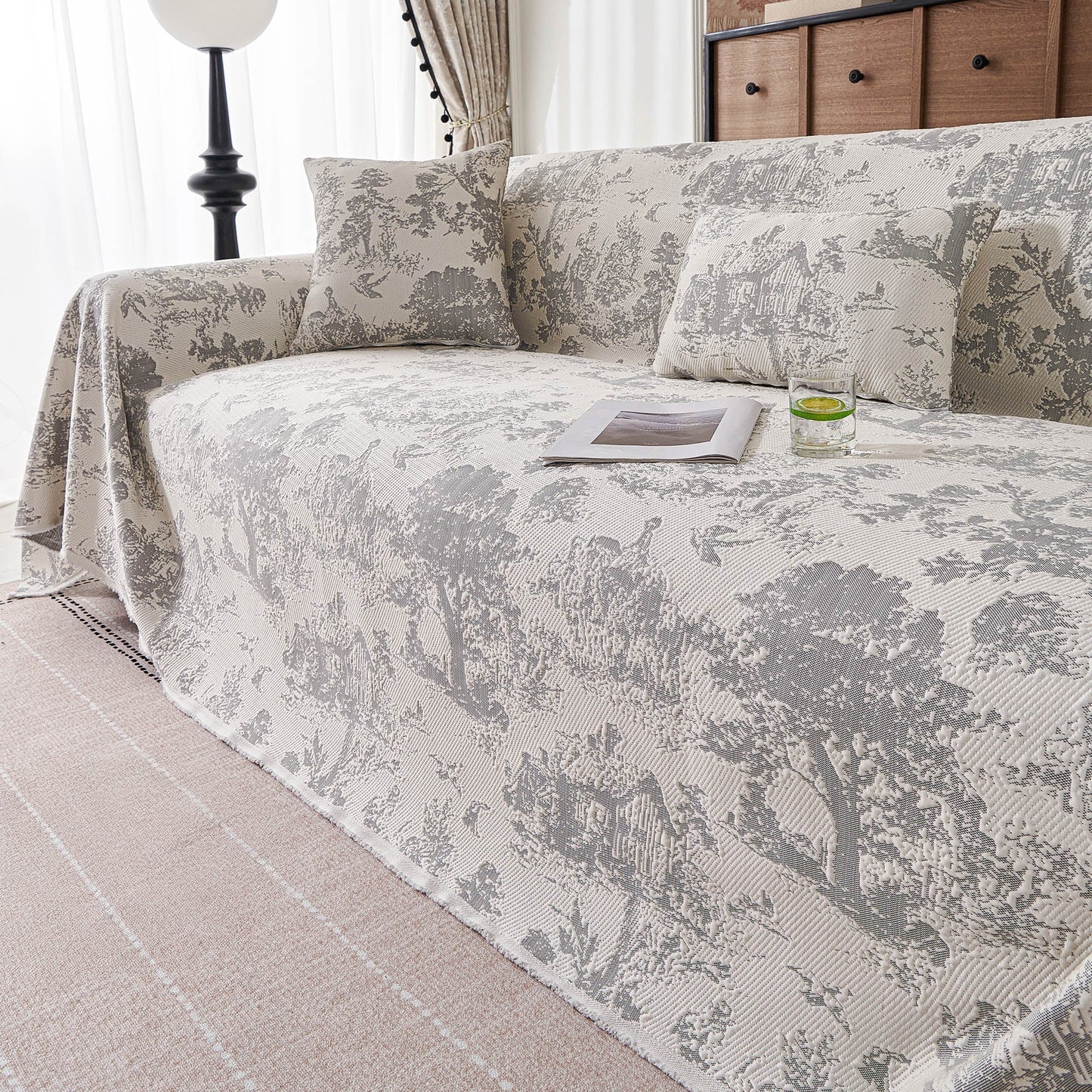 Copridivano multiuso, impermeabile, facile da pulire, con motivo floreale pastello, elegante e traspirante, per un accogliente miglioramento della casa