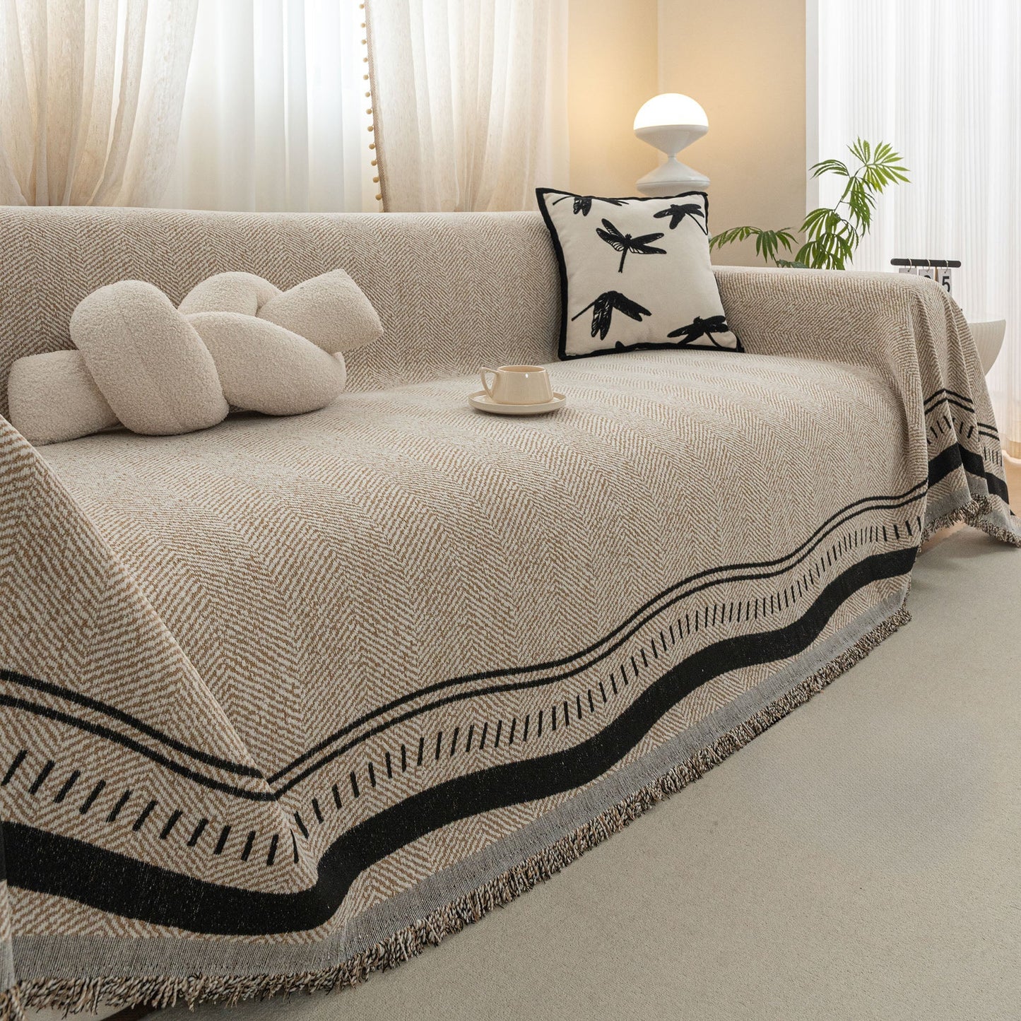 Elegante fodera per divano antigraffio Chevron