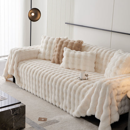 Copridivano in pelliccia sintetica Luxe Ripple