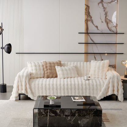 Copridivano in pelliccia sintetica Luxe Ripple