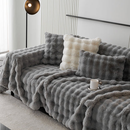 Copridivano in pelliccia sintetica Luxe Ripple