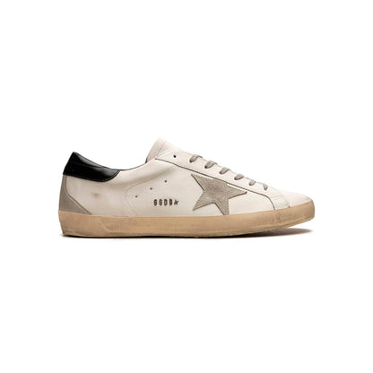 Sneakers donna bianche nere argento stella vintage suola alta