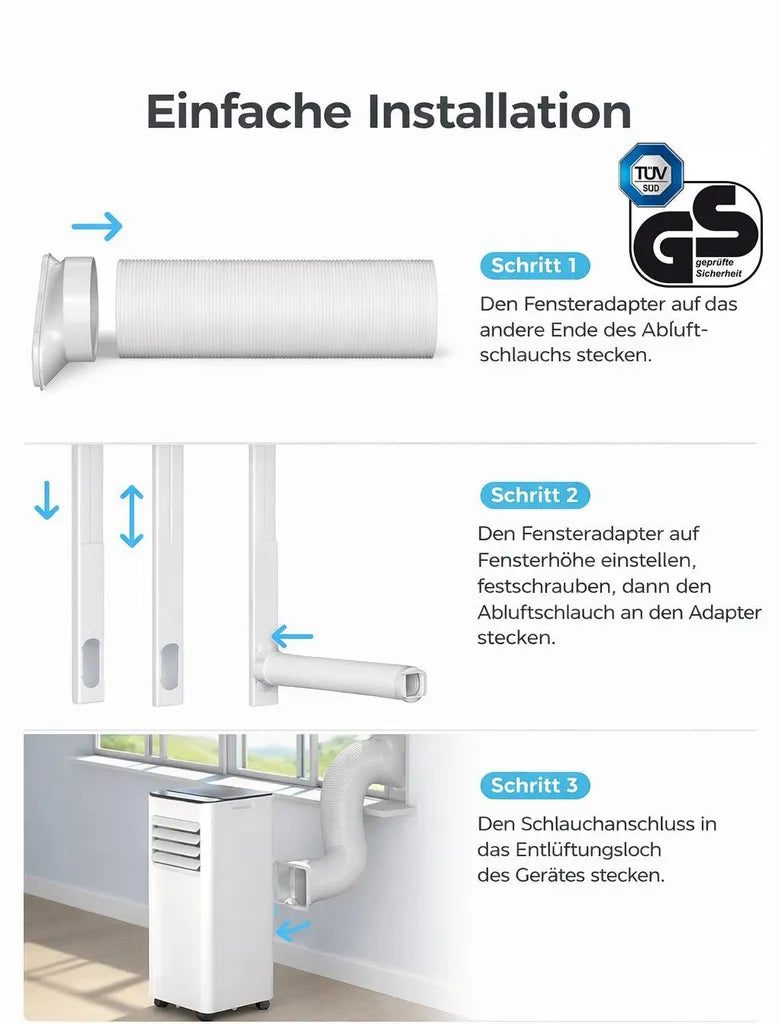 Condizionatore portatile 9000 BTU Vista laterale – Vivotee