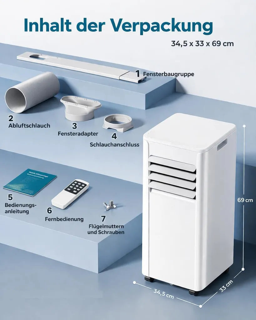 Condizionatore portatile 9000 BTU Dettaglio funzioni – Vivotee