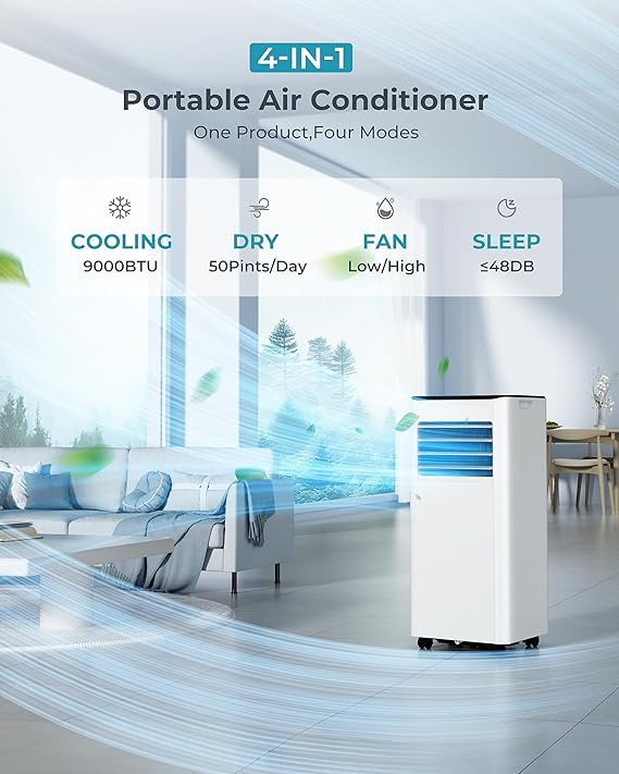 condizionatore portatile silenzioso vista posteriore – Vivotee