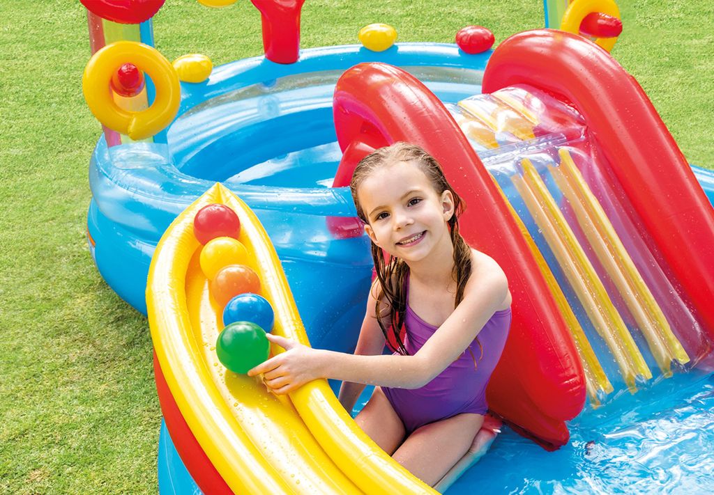 Piscina gioco bambini Rainbow Vista laterale – Vivotee