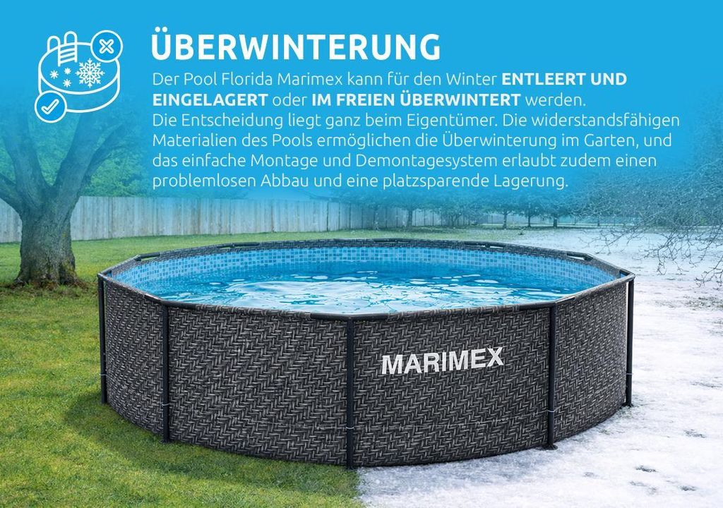 Piscina fuori terra rattan Vista laterale – Vivotee