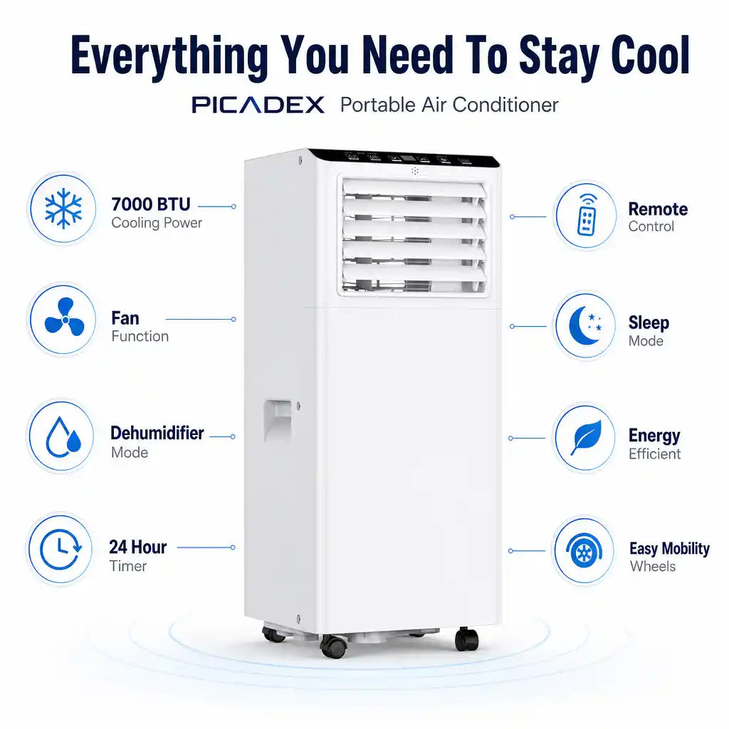 Vivotee Climatizzatore Portatile 4 in 1 con Raffreddamento da 7000 a 9000 BTU - vista 3